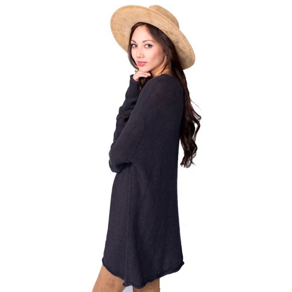 Show Me Your Mumu Sweater Charcoal Size M V-Neck Oversized Tunic